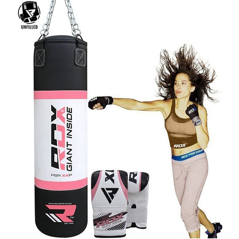 RDX X4 UNFILLED LADIES PUNCH BAG SET-PINK-1